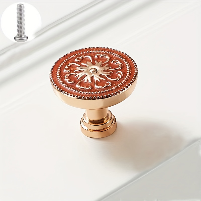 QUETO 5pcs Poignée De Porte En Forme Des Feuilles Bouton De Porte De Placard R Tro D Corer Le Tiroir La Commode Placard Meuble Etc Dor