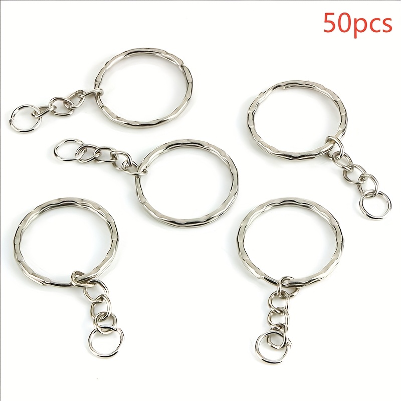 50pcs Keyring Keychain Split Ring Short Chain Key Ring