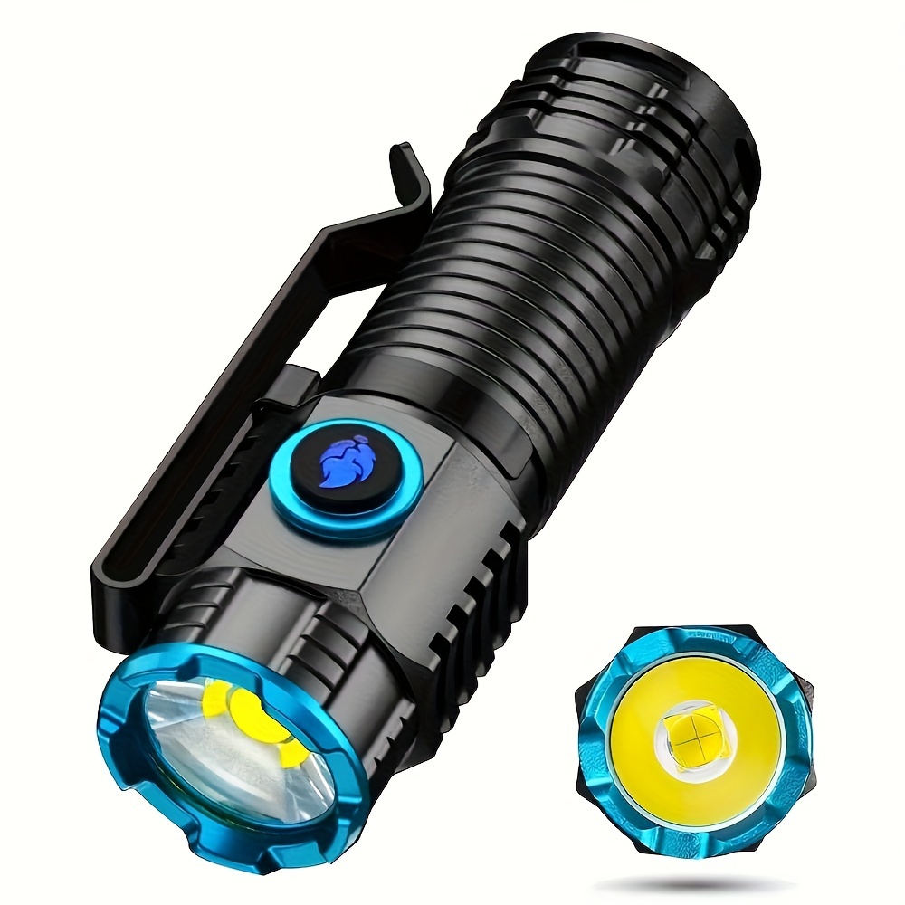 

Usb Rechargeable Xhp50 Led Flashlight, , Strong 16340 Light, Small Household Flashlights, 3-mode Camping And Fishing Lantern With Tail Magnet, Ideal For Camping, Hiking, And Fishing.