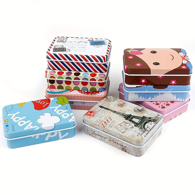 

1pc Cartoon Pattern Storage Box, Lipstick Storage Box With Lid, Mini Portable Jewelry Gift Card Box