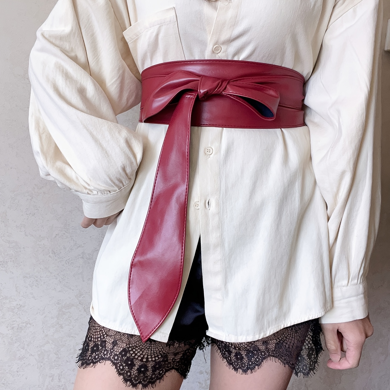Women's Waist Cincher Belt, Pu Wide Band Bow Wide Waist Belt, Waist Accessory