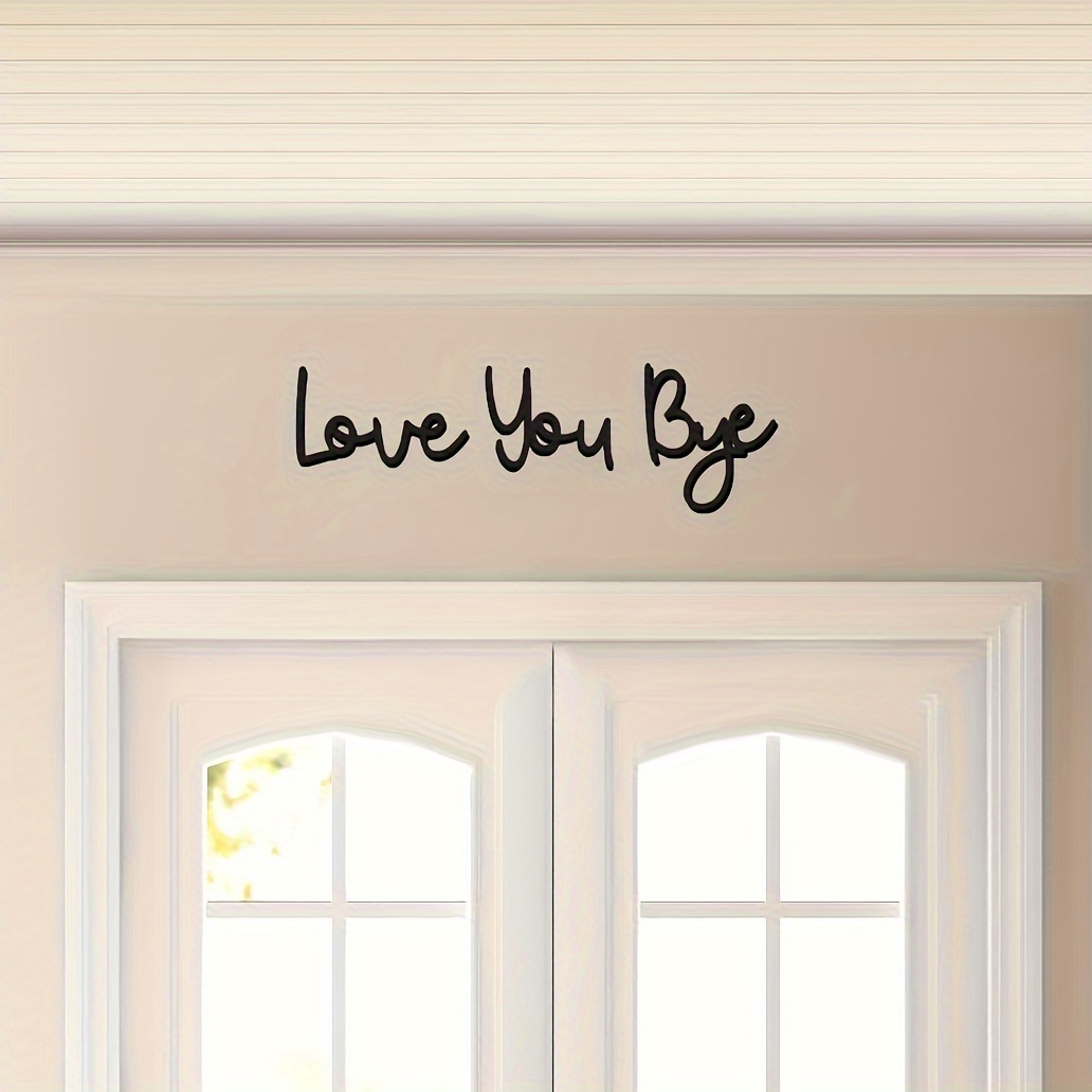 

Set Of 3 'love You Bye' Wall Art - Bohemian Wooden Signs For Home Decor, Perfect For Entryway & Hallway, Includes Adhesive Tape