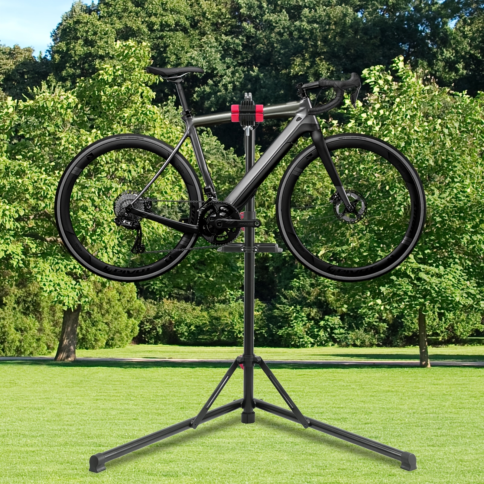 Image of Bicycle Repair Stand, Aluminum Golden Mountain Bike Repair Workbench, Road Tool Display Stand.