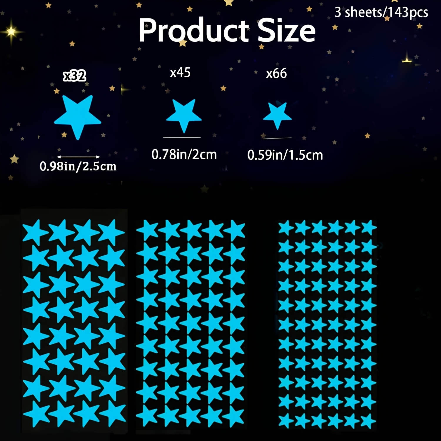 Image of 143 -the- Stickers, Luminous Stars For Ceilings, Space Planets, Galaxy Wall Stickers, -in-the-dark Decorative Stickers For Bedrooms, Living Rooms, And Stairwells - Christmas Gifts.