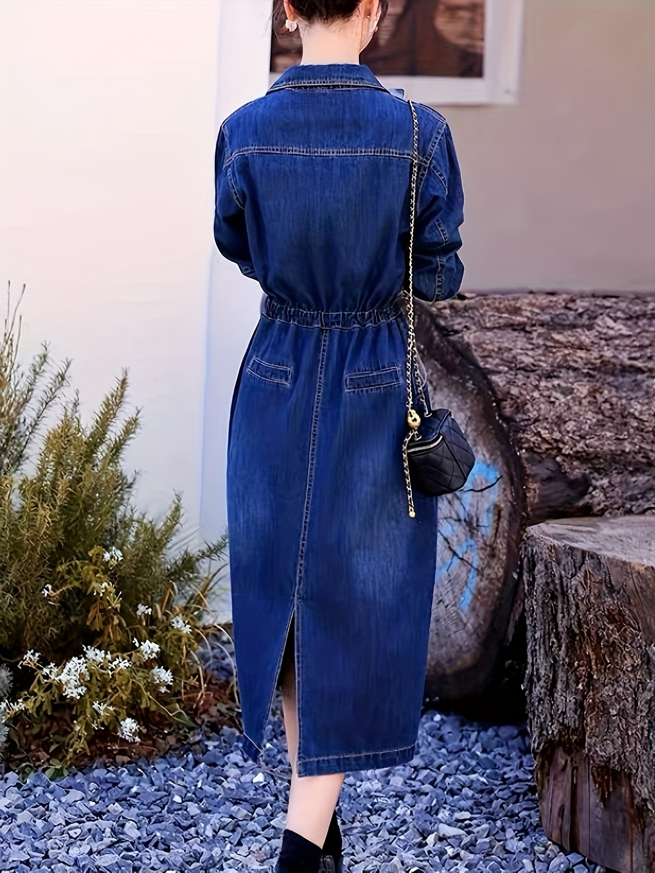 white christmas dresses The Drapey Denim Mini Dress main image 1