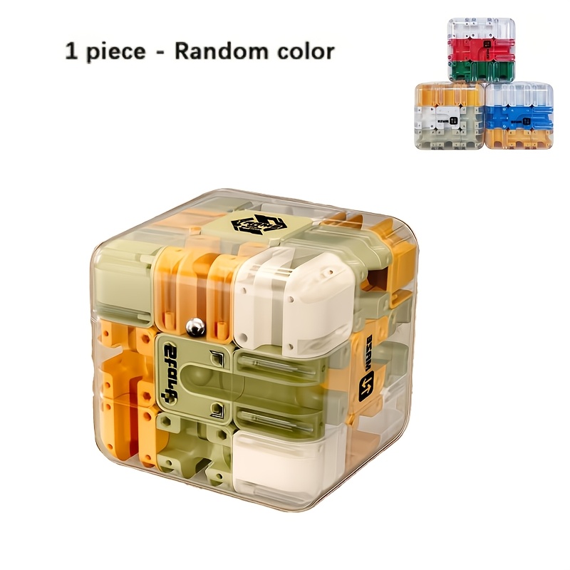 3d Maze Puzzle Cube - Multicolor With Rolling Beads, Color Unlock Challenge Suitable For Birthday, Christmas, Easter…: retailer-supplied image