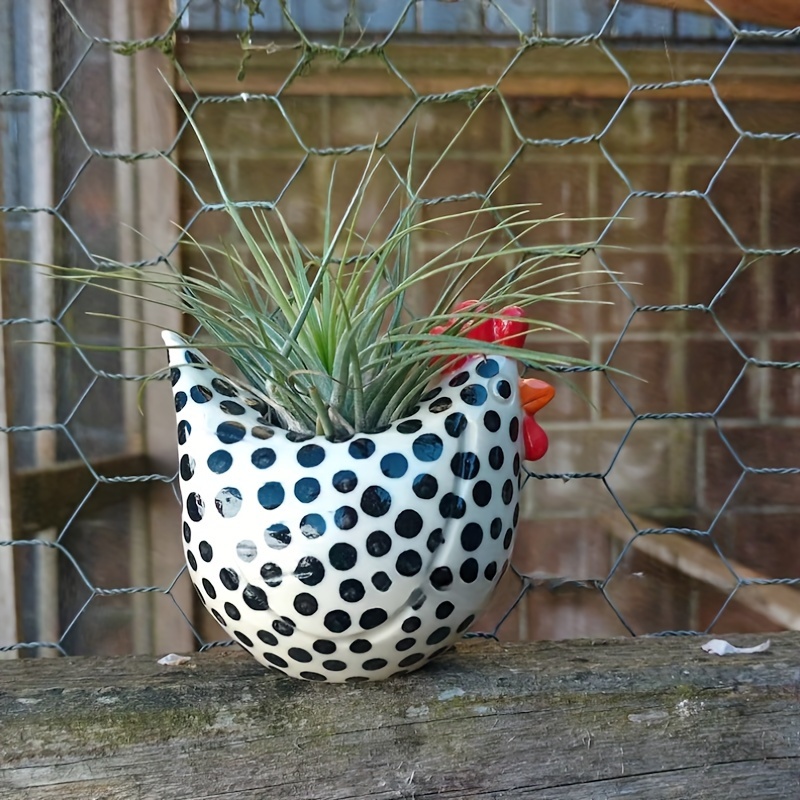 

Creative Rooster Planter Pot - Resin Garden Home Decor Sculpture For Indoor And Outdoor Display