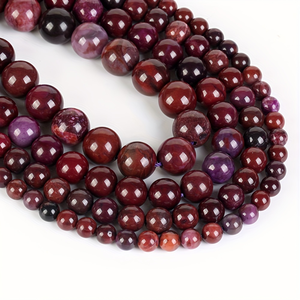 

Natural Jasper Stone Beads For Jewelry Making, 6-12mm Round Loose Spacer Beads, Mixed Red Black Purple, Diy Bracelet Necklace Crafts, 15 Inch Strand