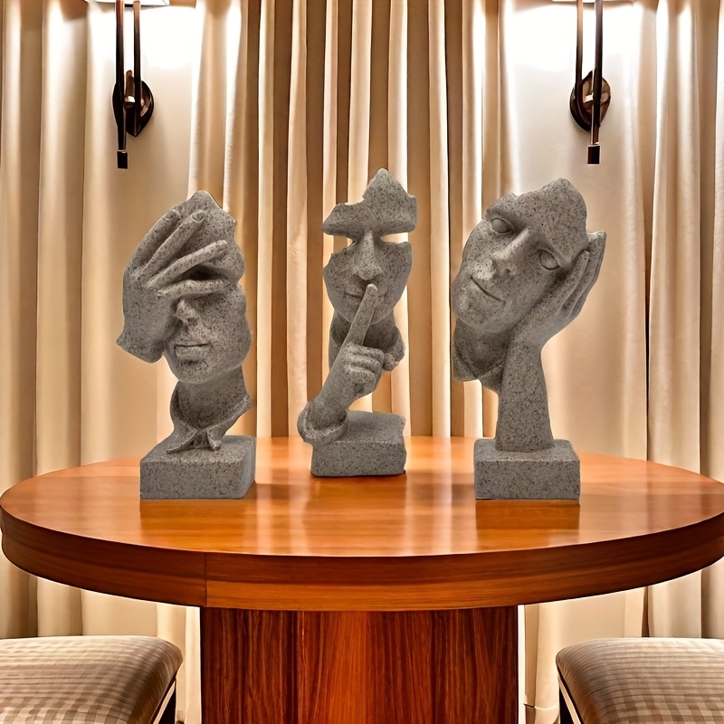 3pcs spring new abstract art wine cabinet decoration     living room tv cabinet office   sculpture valentines day gift decoration details 2
