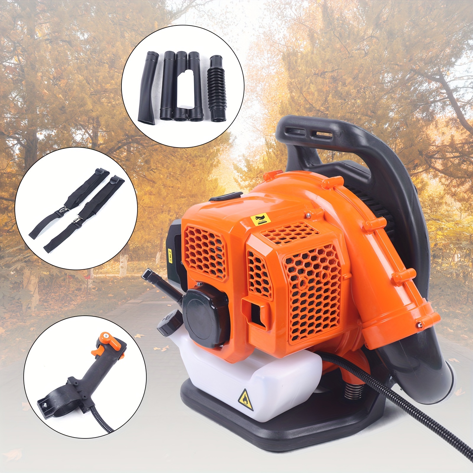 

Commercial Gas Leaf Blower Backpack 2 Strokes 42.7cc Grass Lawn Blower 6800r/min