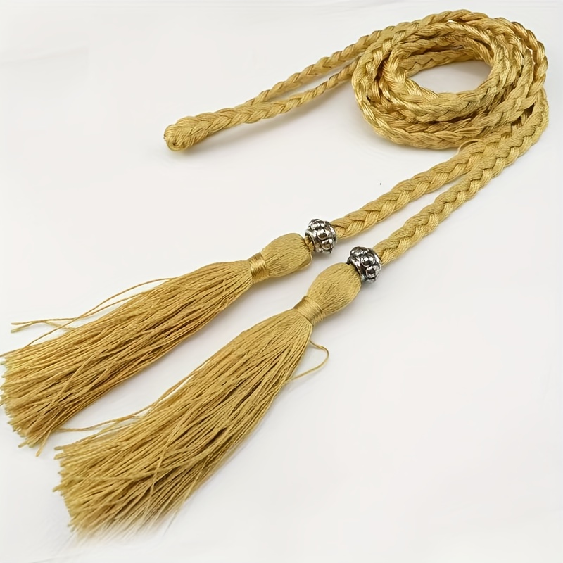European And American Simple Tassel Belt For Women, Thin Decorative Skirt Knot Tie Waist Rope