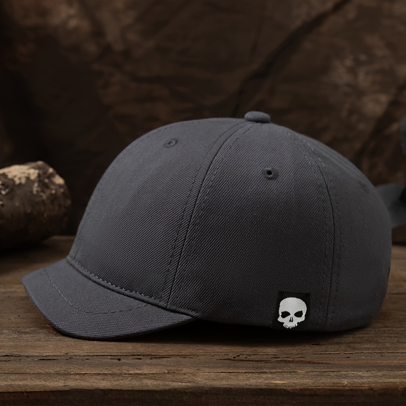 TEMU Gorra de béisbol MAKEFGE con calavera, visera de y etiqueta - , adecuada para ropa , hip-hop, rap, baile, exteriores - Gorra original de visera