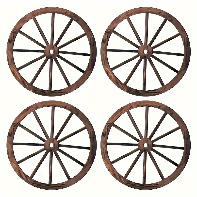 TEMU 2d Flat, 2d Flat 2d Flat 4pcs Wooden Round Windmill Design, Vintage Minimalist Wall Decor, 2d Flat
