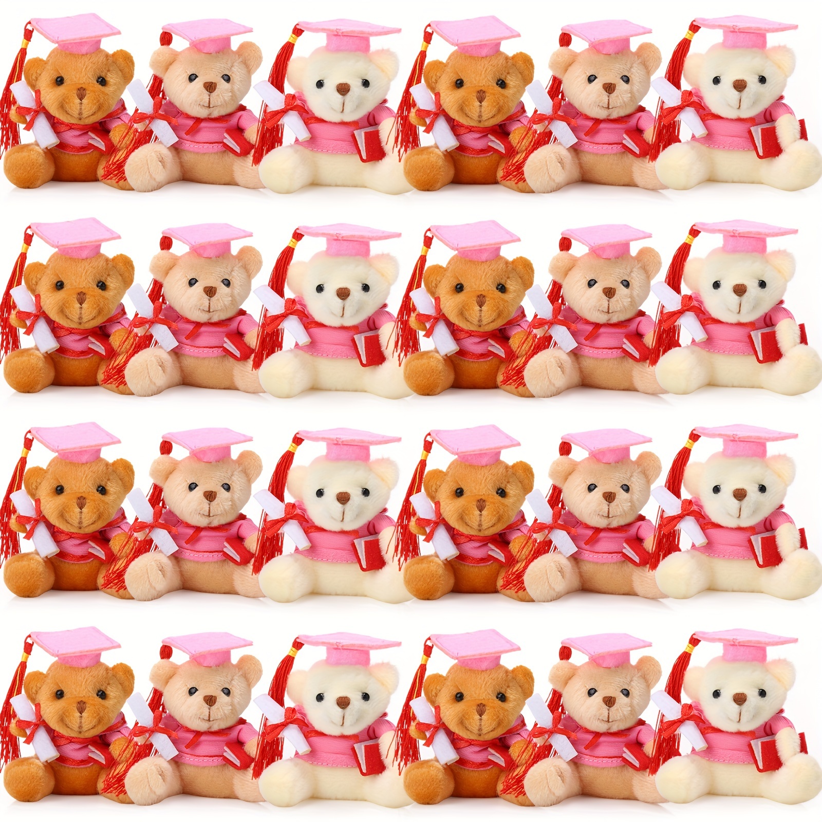 

24 Pcs Mini Graduation Bears Bulk 3.54 Inches Plush Bear For 2024 Graduation Stuffed Animals Tiny Bear Dolls For Diy Graduation Present Ceremony Party Decoration School Gifts (