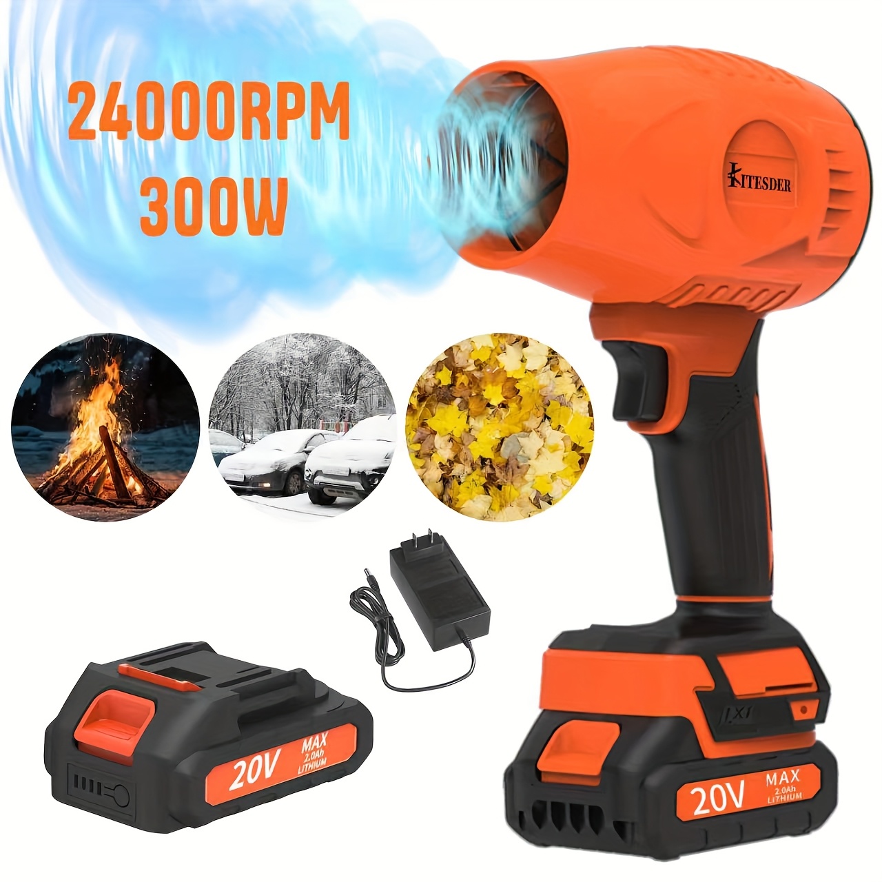TEMU Electric Cordless Leaf Blower With Battery, Mini Jet Dry Blower Fan, Handheld Leaf Blower, Mini Jet , Violent Turbo Jet Blower For Lawn Care,