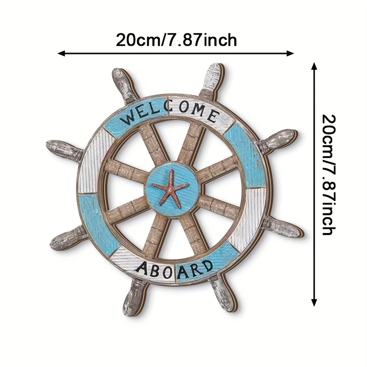 Image of 1pc Mediterranean Style Ship's And Anchor Combination Wooden Vintage Decorative Plaque And Sign, Suitable For Room Decor, Home Decor, Bar Decor, With Dot Adhesive halloween Christmas Decoration
