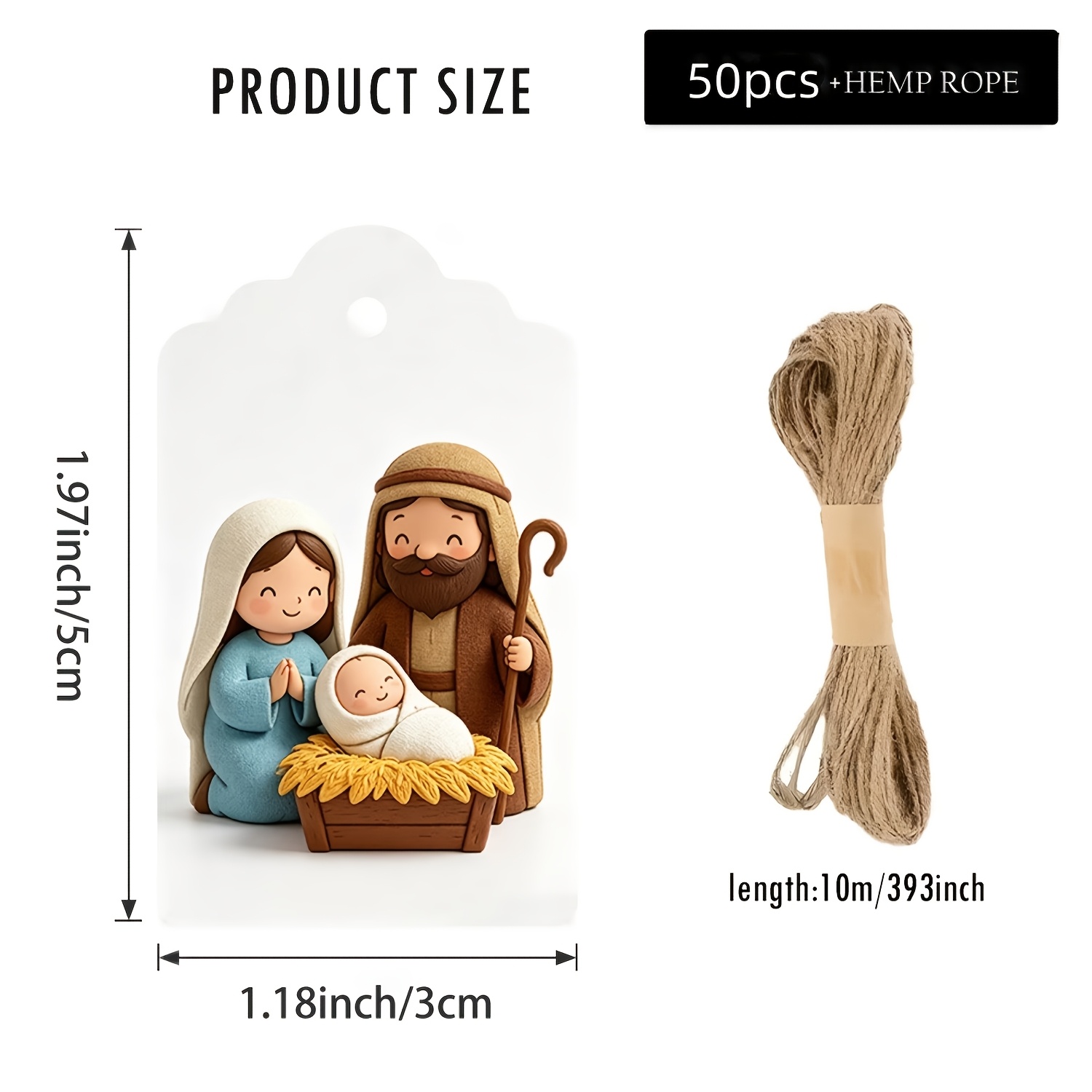 TEMU 50 etiquetas de regalo temáticas de Navidad con hilo de , de escultura de , diseño de fieltro, adecuadas para bolsas de regalo, regalos de boda,