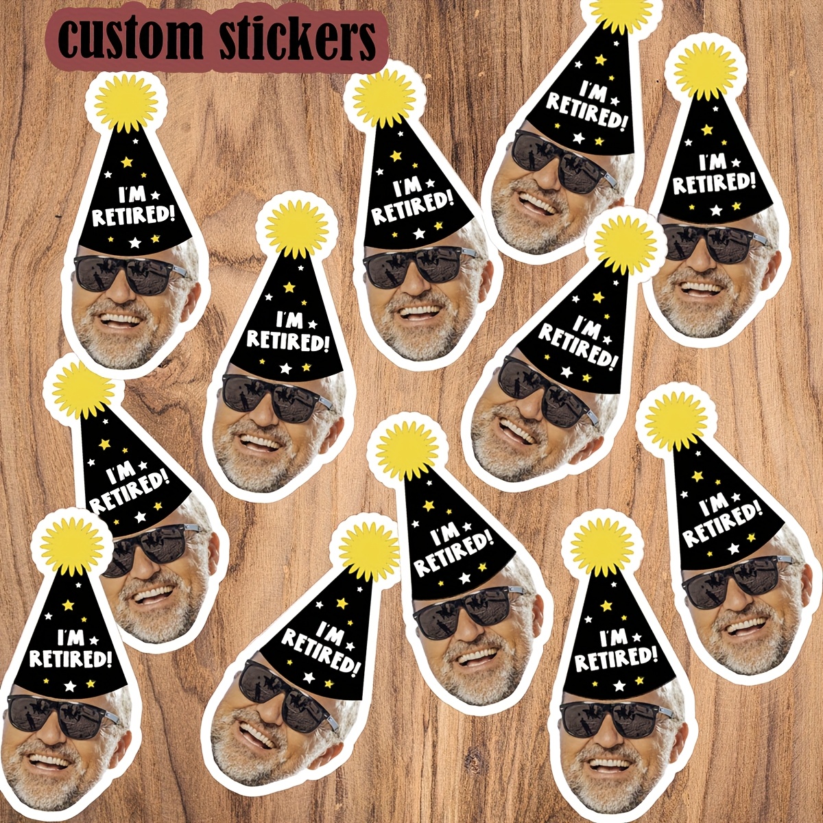 personalized face stickers retirement party decorations custom self   decals for retirement parties and  