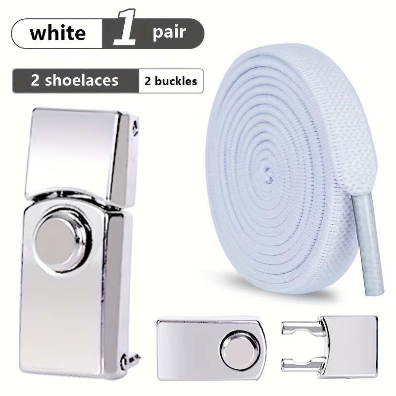 Image of 1 Pair Of New 8mm Wide Elastic No-tie Lazy Shoelaces