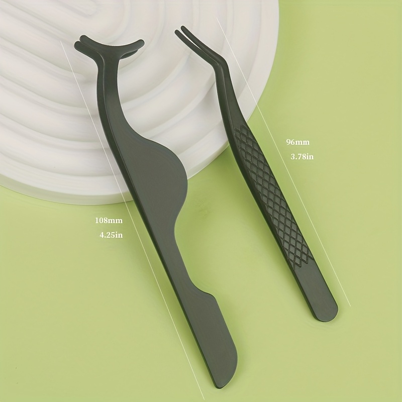 Image of Set Of 2 Eyelash Extension Instruments, Designed For Effortless And Accurate Placement Of Artificial Lashes, Professional-grade Eyelash Tweezers, For Eye Makeup
