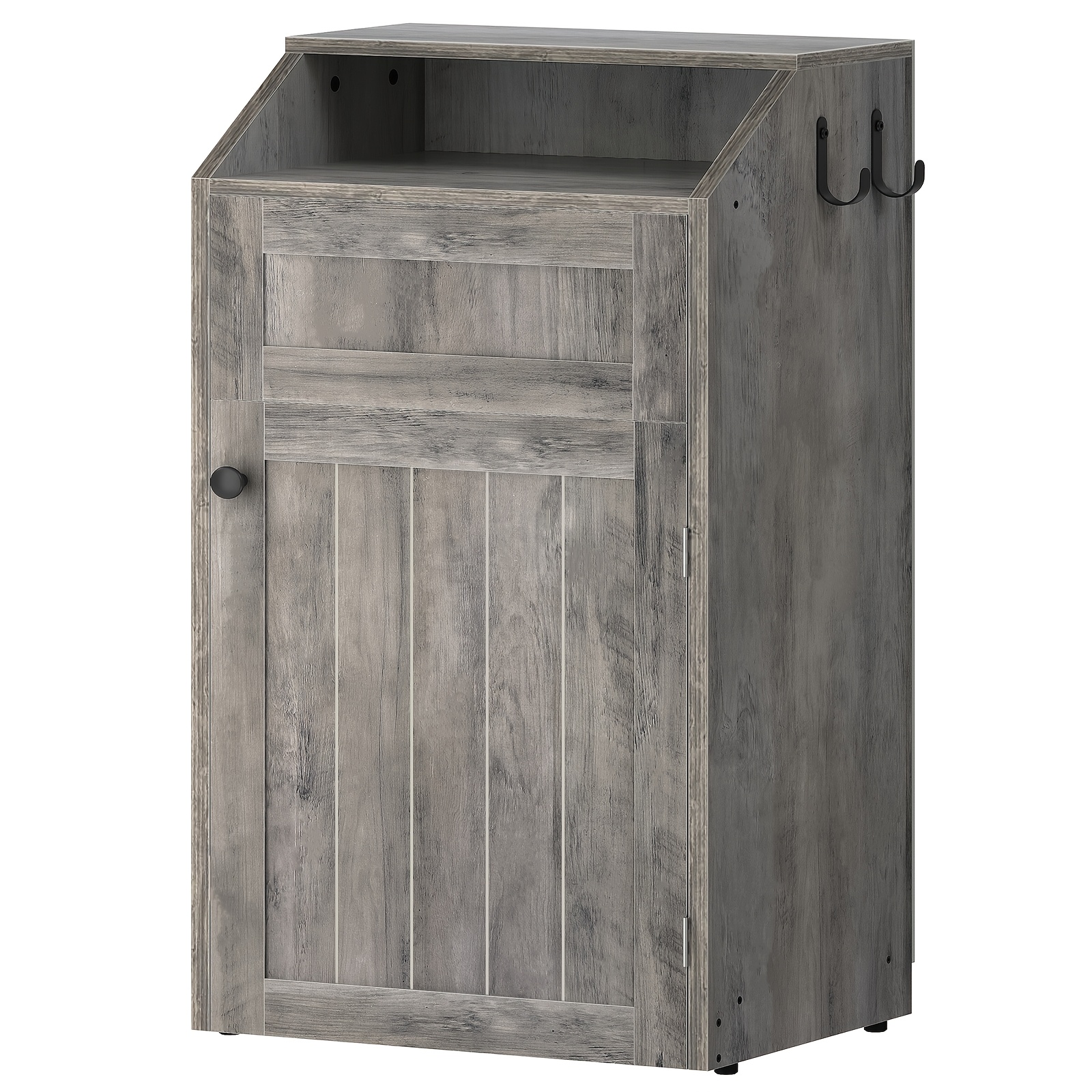 Image of Brown-gray Hidden Kitchen Trash Can Box, Wooden Trash Can Cabinet, With Extra Storage Space, Suitable For Multiple Rooms, Beautiful And Odorless, Trash Can Does Not 10-gallon Trash Can