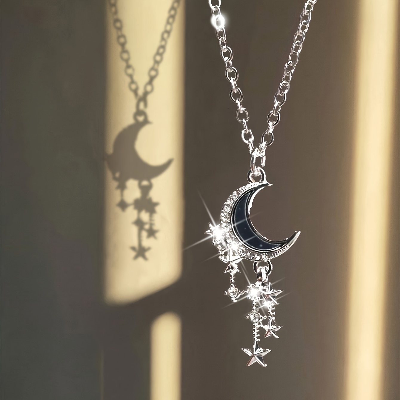 1 Retro Minimalist Moon And Star Pendant Necklace For Men