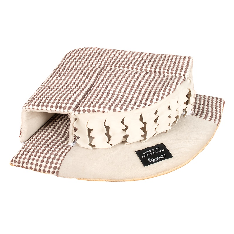 TEMU 2-in-1 Guinea Pig And Mice Tunnel Bed With 3d Bounce Foam, Removable And Washable, Non-slip Bottom - Indoor For House And Play Tunnel Toy
