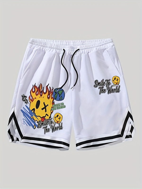 Men'S Classic Trendy Letter Print Sports Shorts, Suitable for Basketball and Outdoor Leisure Wear, Fashionable Four-Piece Set from New Summer Collection
