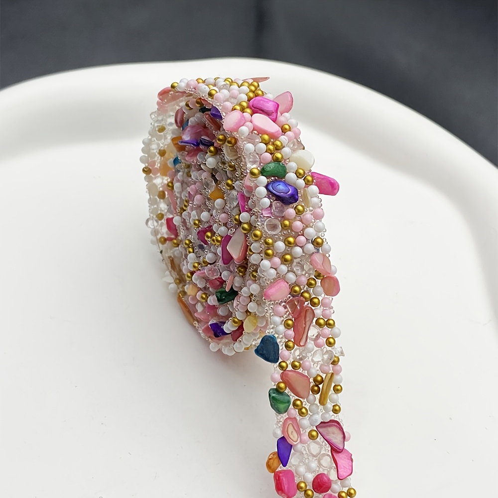 Image of One-yard-long Rhinestone Hand-sewn Diy Self-adhesive Strip For Clothing, Shoes, Hats, Bags, And Accessories