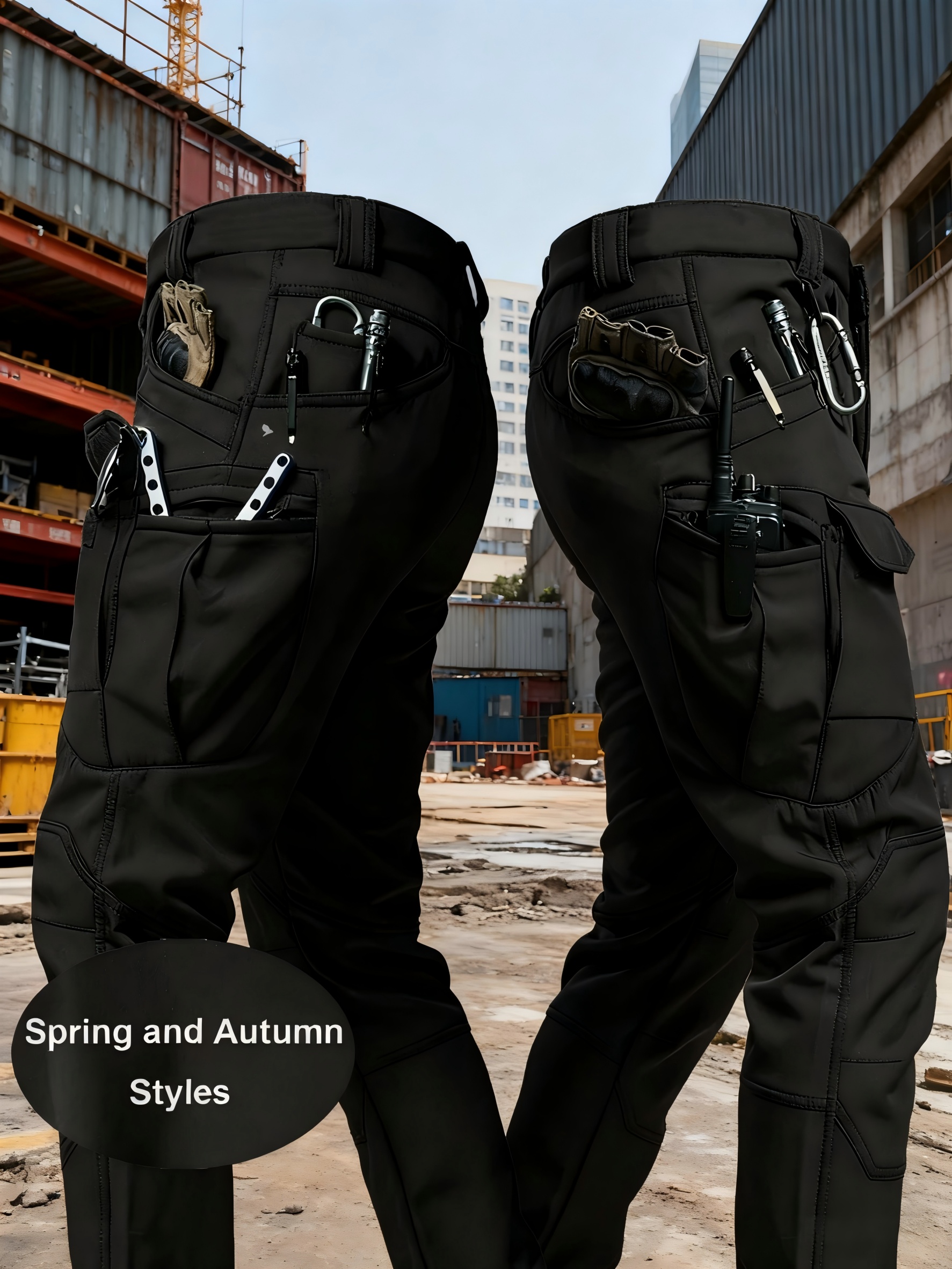 3PC Men's Tactical Cargo Pants Set for Spring/Autumn
