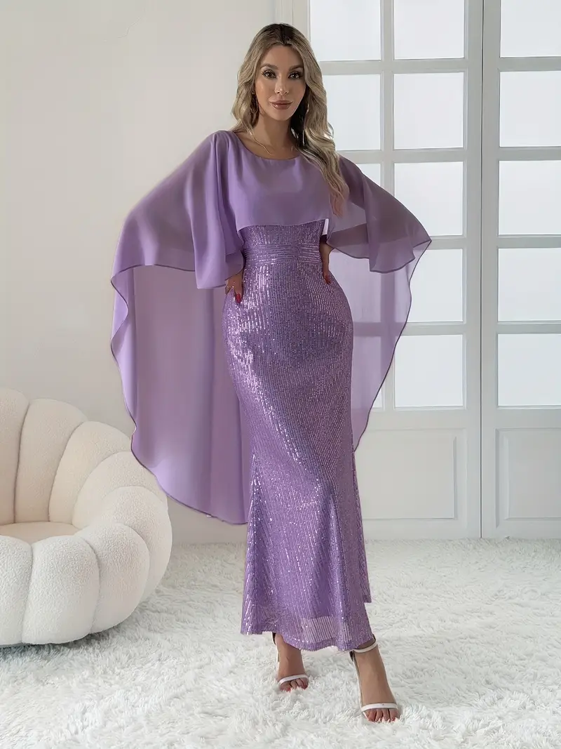 womens purple sequined shimmering shawl elegant prom dress - Temu Bahrain womens purple sequined shimmering shawl elegant prom dress - Temu Bahrain