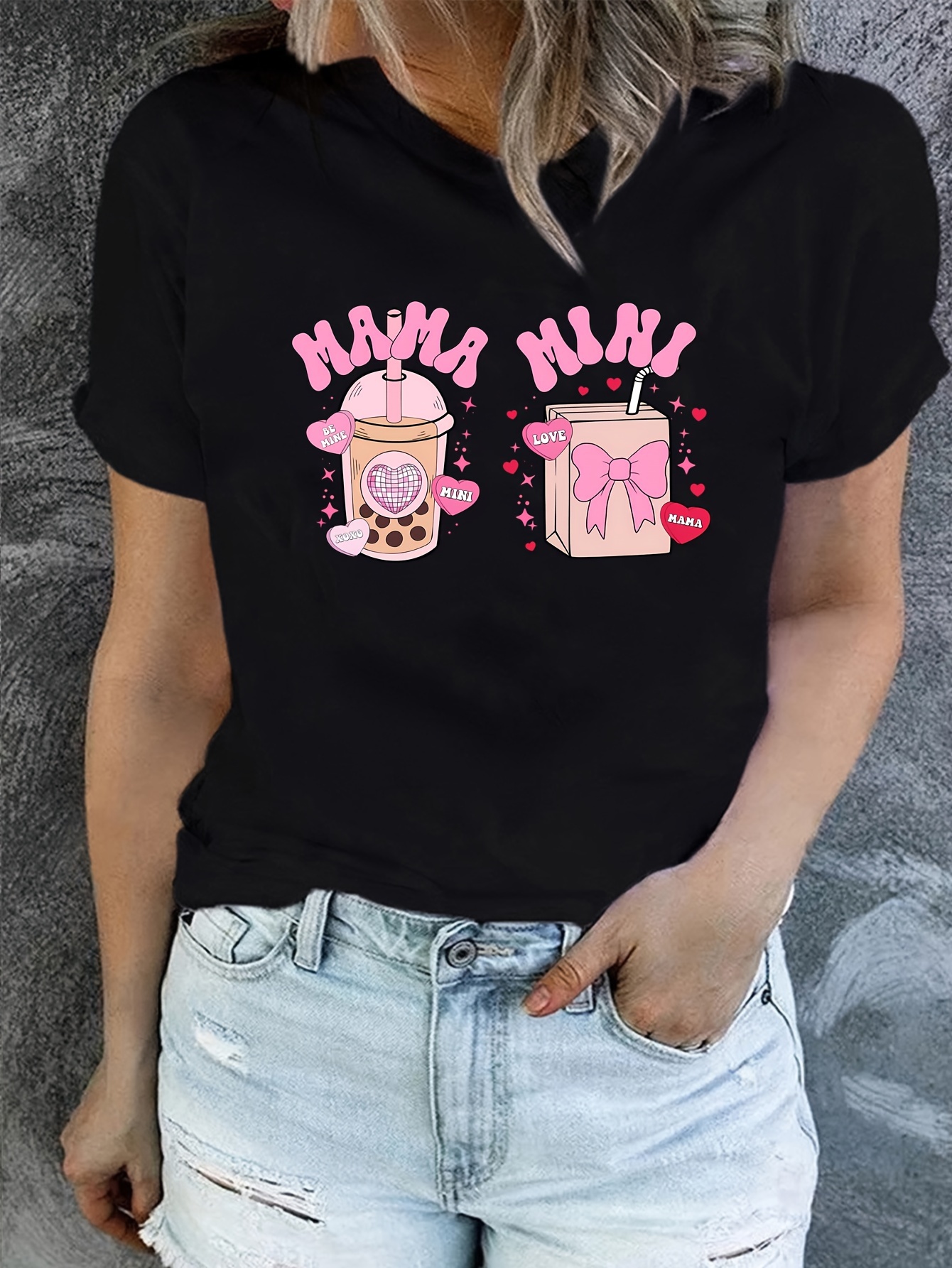 Funny "Mama" Graphic T-Shirt For Women - Letter Print, Short Sleeve, Casual Mom Life Tee - View #2