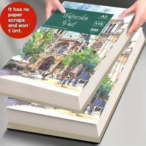 large size bound watercolor sketchbook a3 size high quality thick cover thick paper pages ideal for drawing and watercolor painting suitable for all artists and art students artistic cover design durable binding