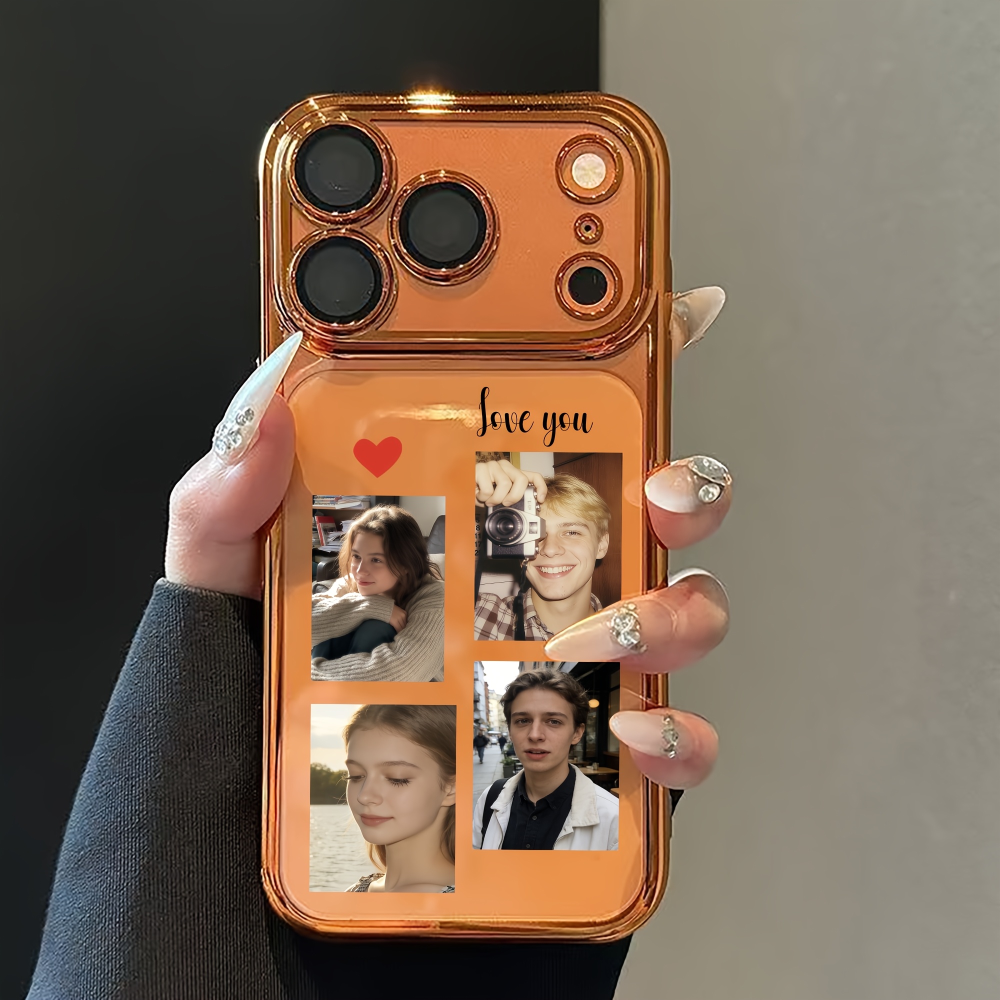 TEMU Phone Case: Personalized Customized Photo & Text & Heart Full Cover Phone Case Compatible With Iphone 18 17 16 15 14 13 12 11pro Max16 15 14plus