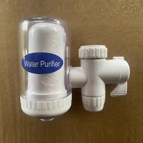 home faucet water purifier system tap with replaceable cartridge no electricity required plastic bottle container type for kitchen purification