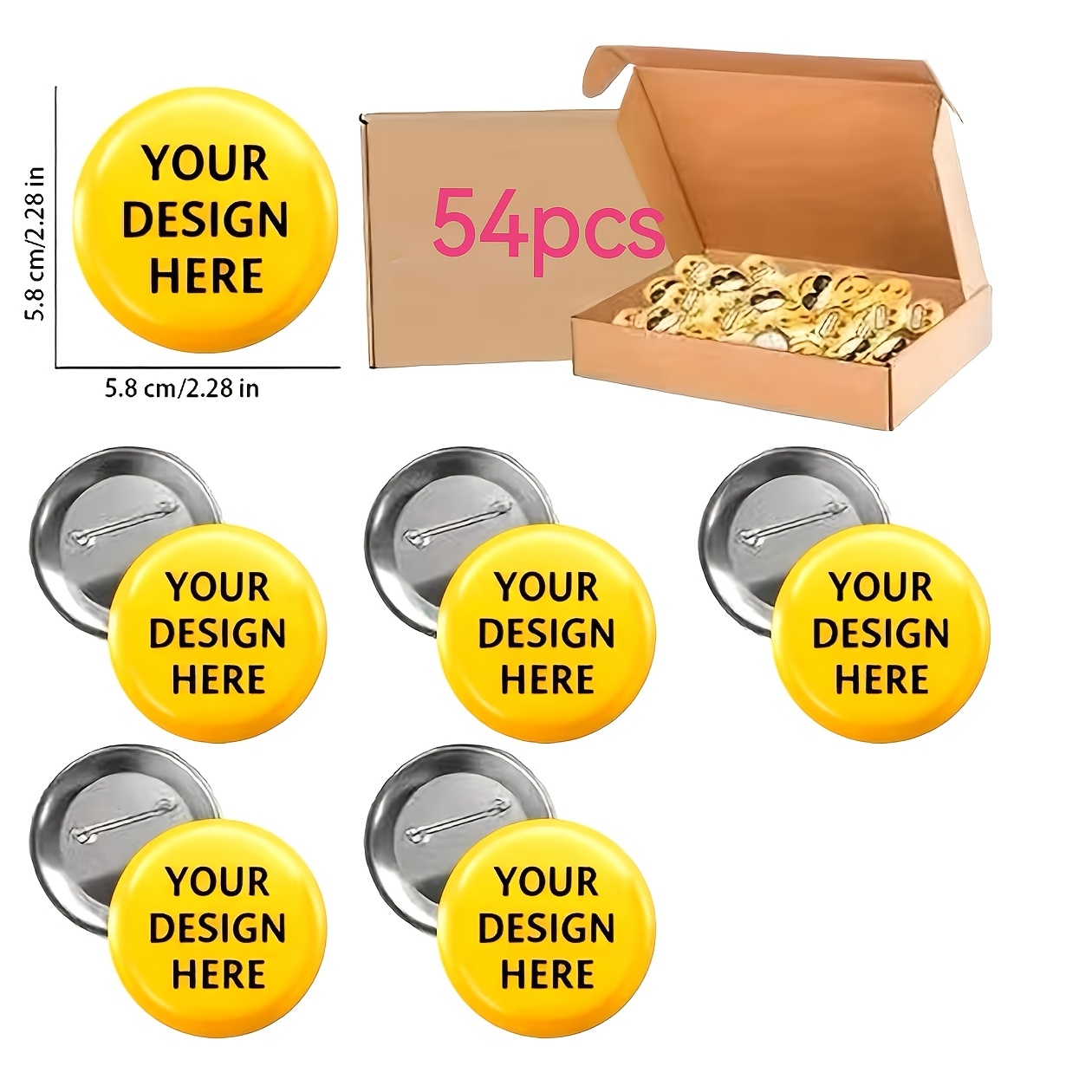 TEMU 54pcs Custom Badges Wholesale - Personalized Name And Text, Suitable For Weddings, Halloween, Christmas, Parties - Unique Gift Ideas For Men And