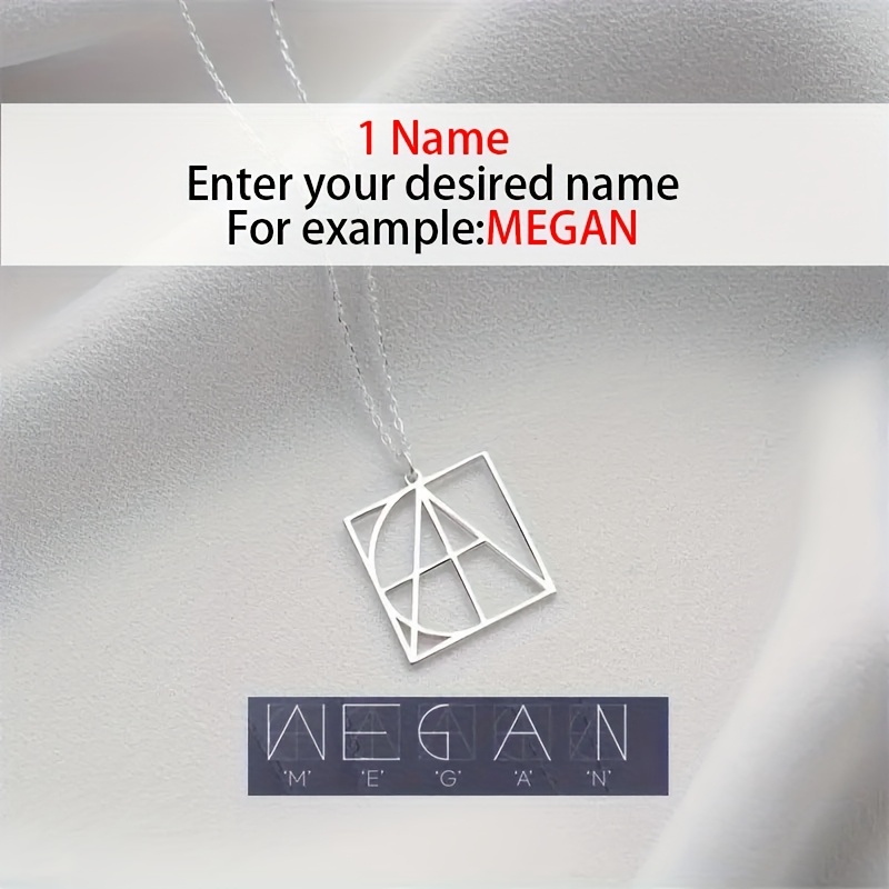 TEMU Custom Exquisite Name Necklace, 18k Gold Plated, Customizable English Name, Vintage Bohemian Style Stainless Steel Personalized Jewelry,