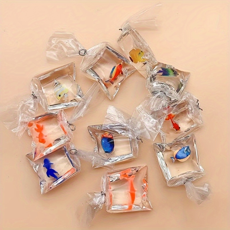 

10pcs Transparent Resin Charms - Making Kit For Earrings, Pendants & Crafts