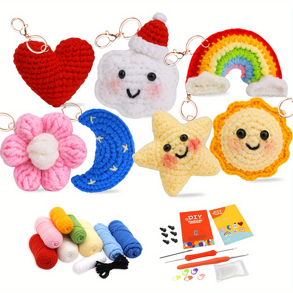 Aeeque Set di animali all'uncinetto per principianti, set completo all' uncinetto, animali, gatti, cani, pecore, starter all'uncinetto, set per adulti e bambini, animali con istruzioni, uncinetto da