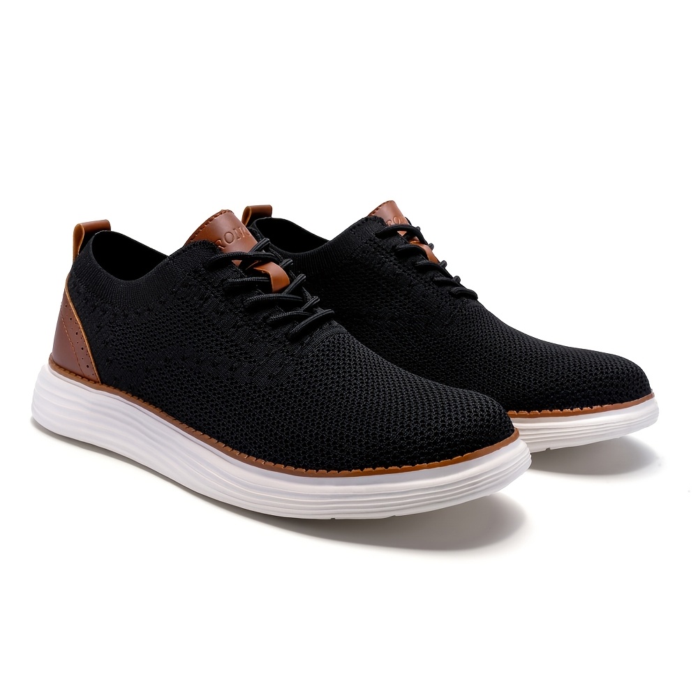 Men's Breathable Mesh Sneakers - Comfortable Walking Oxford Shoes with Lace-Up Design for Casual & Daily Use