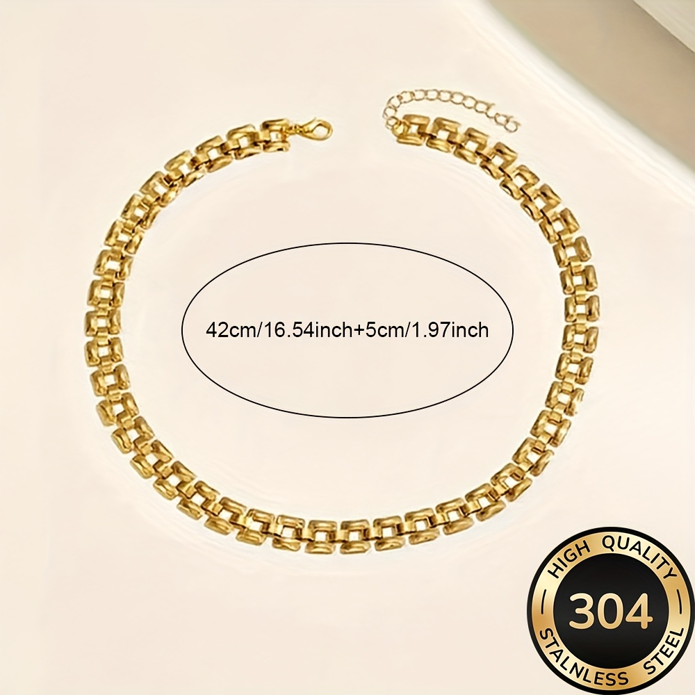 Hoogwaardige Roestvrijstalen Gouden Ketting, Vervaagbestendig, Eenvoudig en Elegant, Modieuze Damesketting voor Dagelijks Gebruik of Feesten, Damesmode Sieraden, Verfijnd Cadeau voor Vrouwen