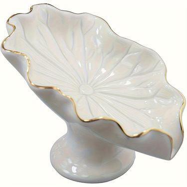 1pc bathroom for Lotus soap rack, countertop ceramic soap rack, automatic drain soap rack Christmas, Christmas gifts