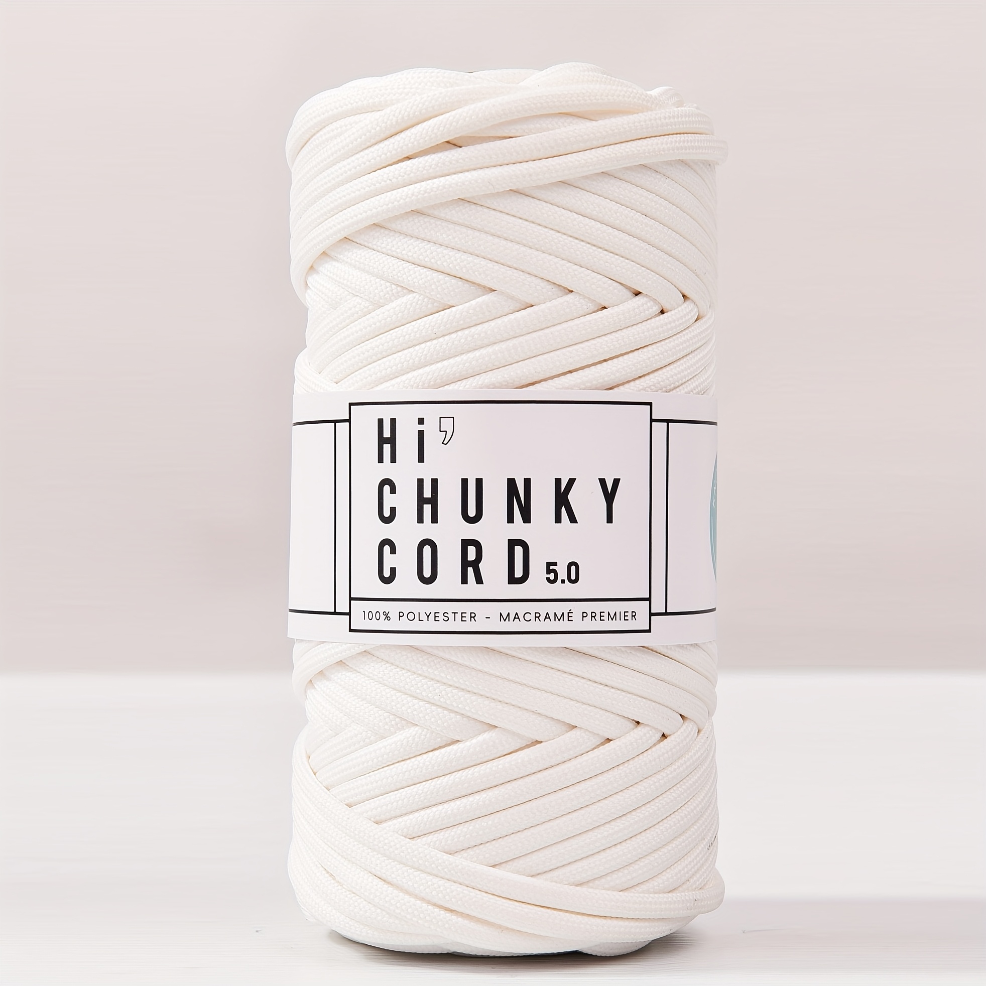 TEMU Corde tressée en polyester 5 mm, 50 yards par rouleau de 300 g, disponible en plusieurs couleurs pour une utilisation durable. pour les sacs