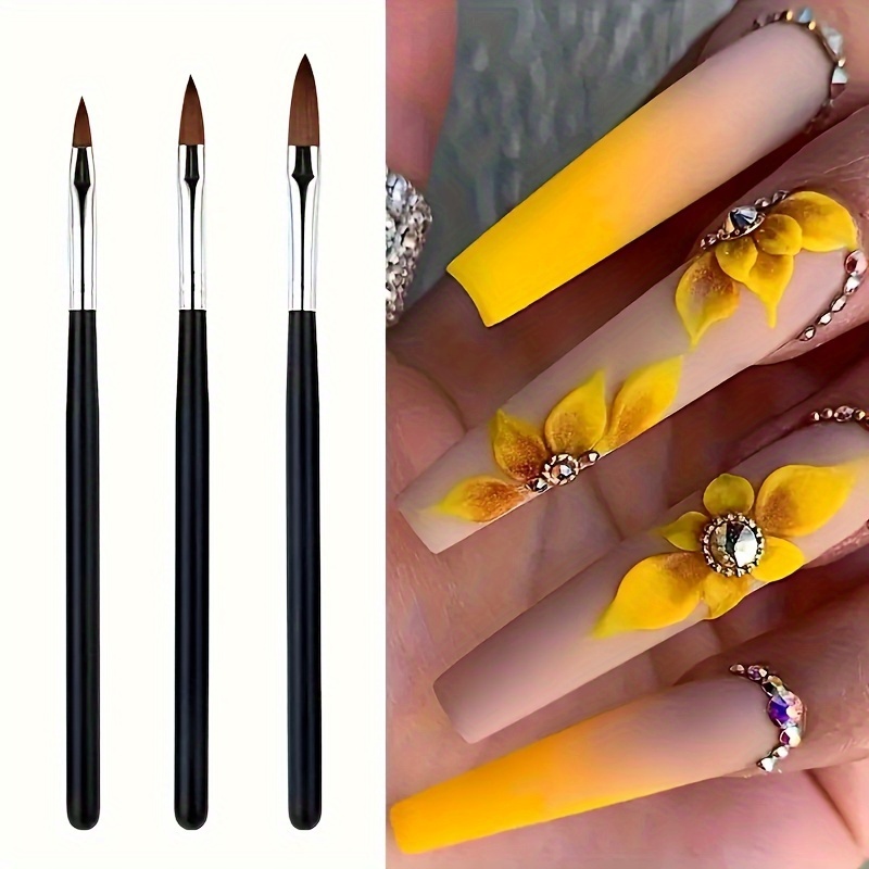 

Acrylic Nail Art Brush Set, Black Uv Gel Carving Tools, Liquid Powder 3d Drawing Pens For Nail Building And Design, Professional Nail Art Tools For Salon And Home Use