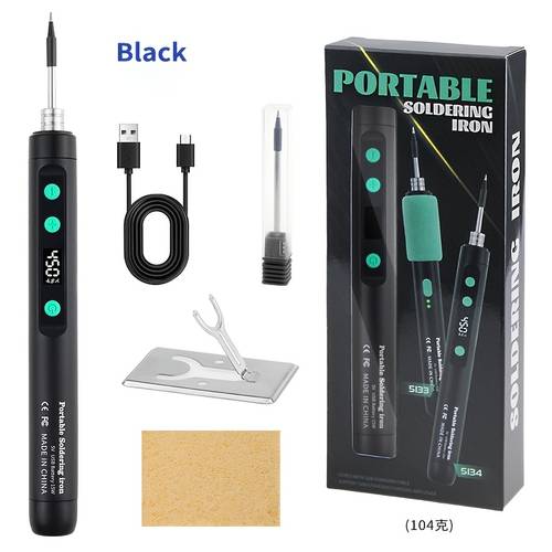 item picture intelligent led display soldering kit usb type c charging welding tool 1100mah adjustable temperature mini portable soldering automatic electronic repair project