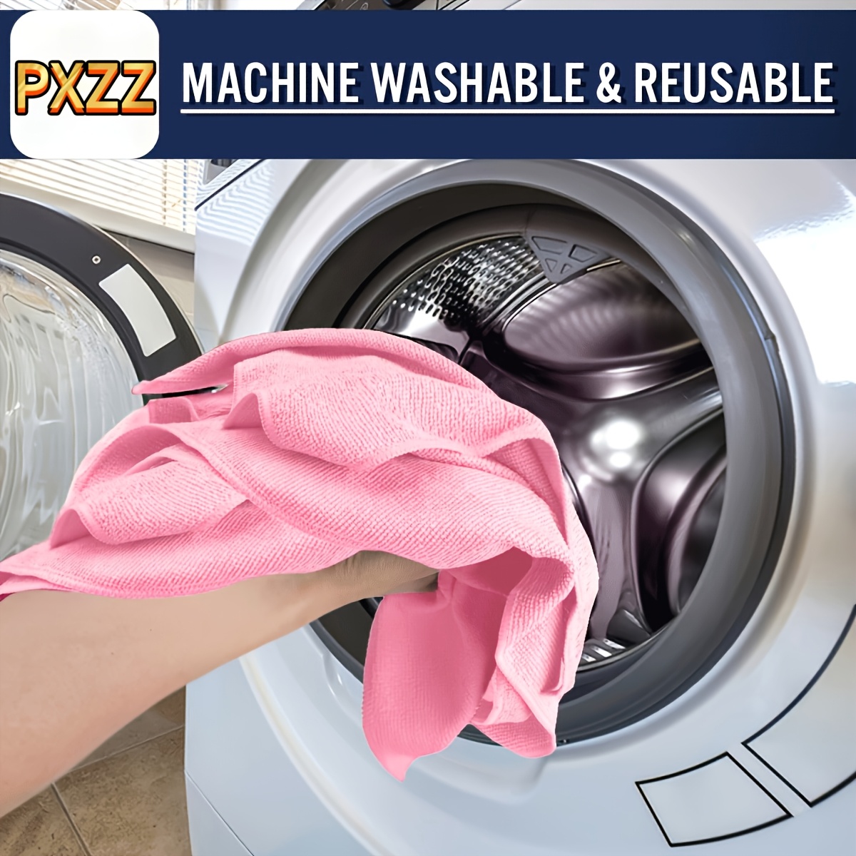 3pcs Pink Microfiber Cleaning Cloths, Lint-Free & Highly Absorbent