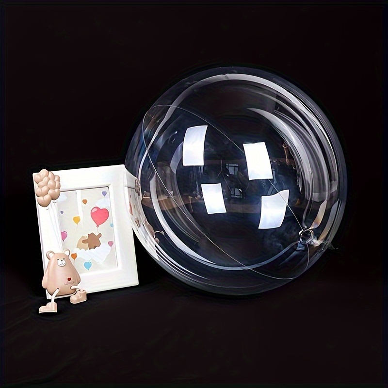 

15-piece 18" Transparent Balloons - No Stretch Needed, Perfect For Weddings, Birthdays & More - Durable Plastic