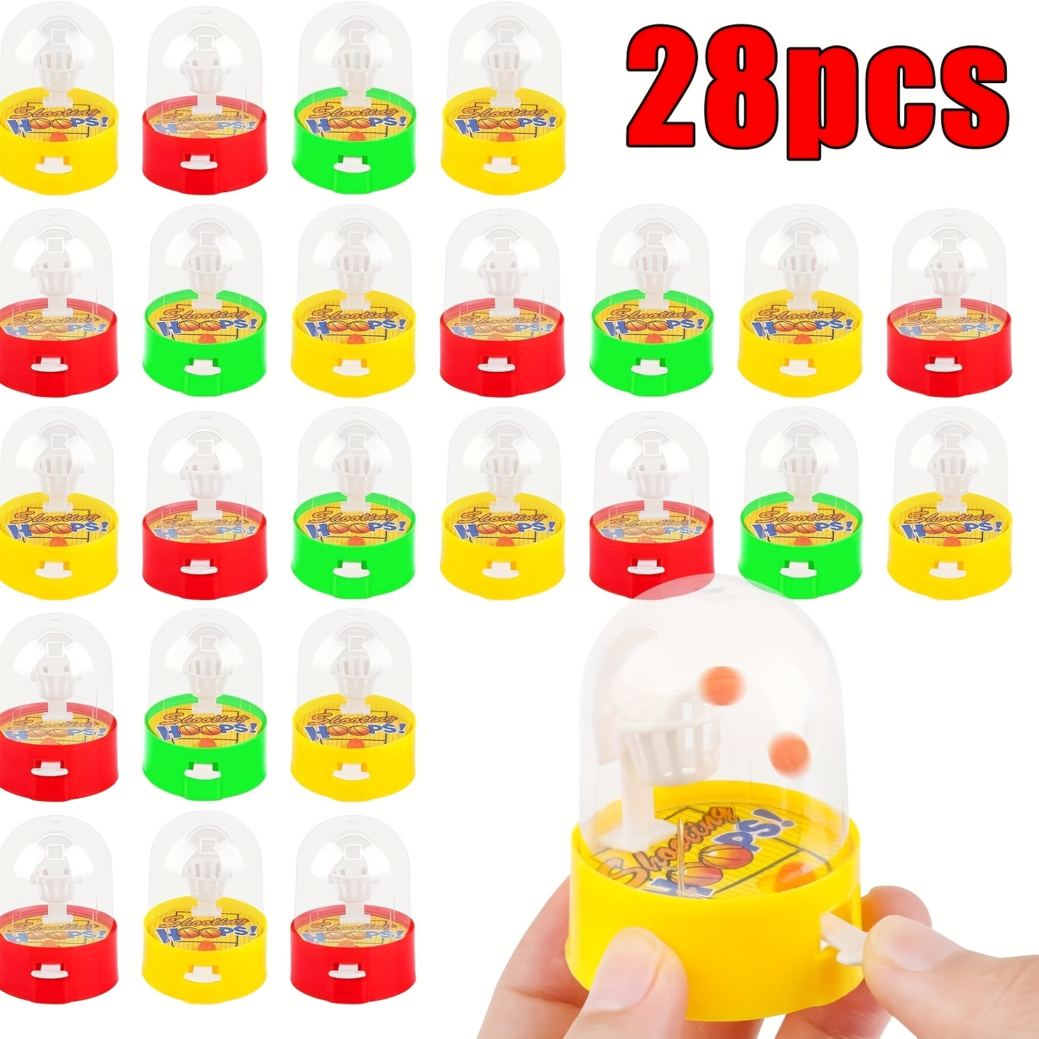Image of Set Of Basketball Games: Finger Shooting Toys & Party Favors Desktop Games For Kids, Classroom Prizes, And School Rewards. No Batteries Required; Ideal For Christmas And Halloween. Assorted Colors