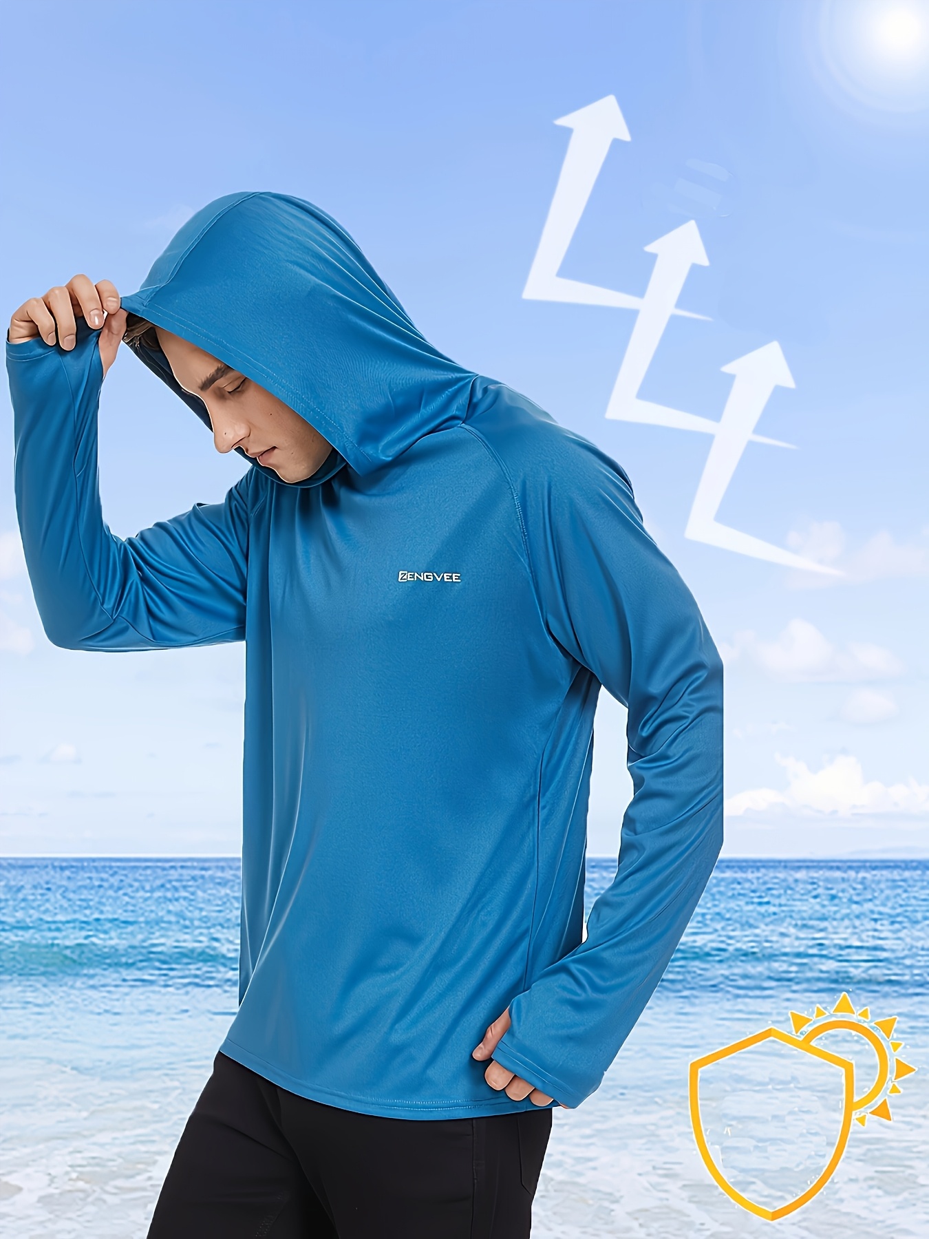 men's quick dry hooded shirt breathable long sleeve - Temu