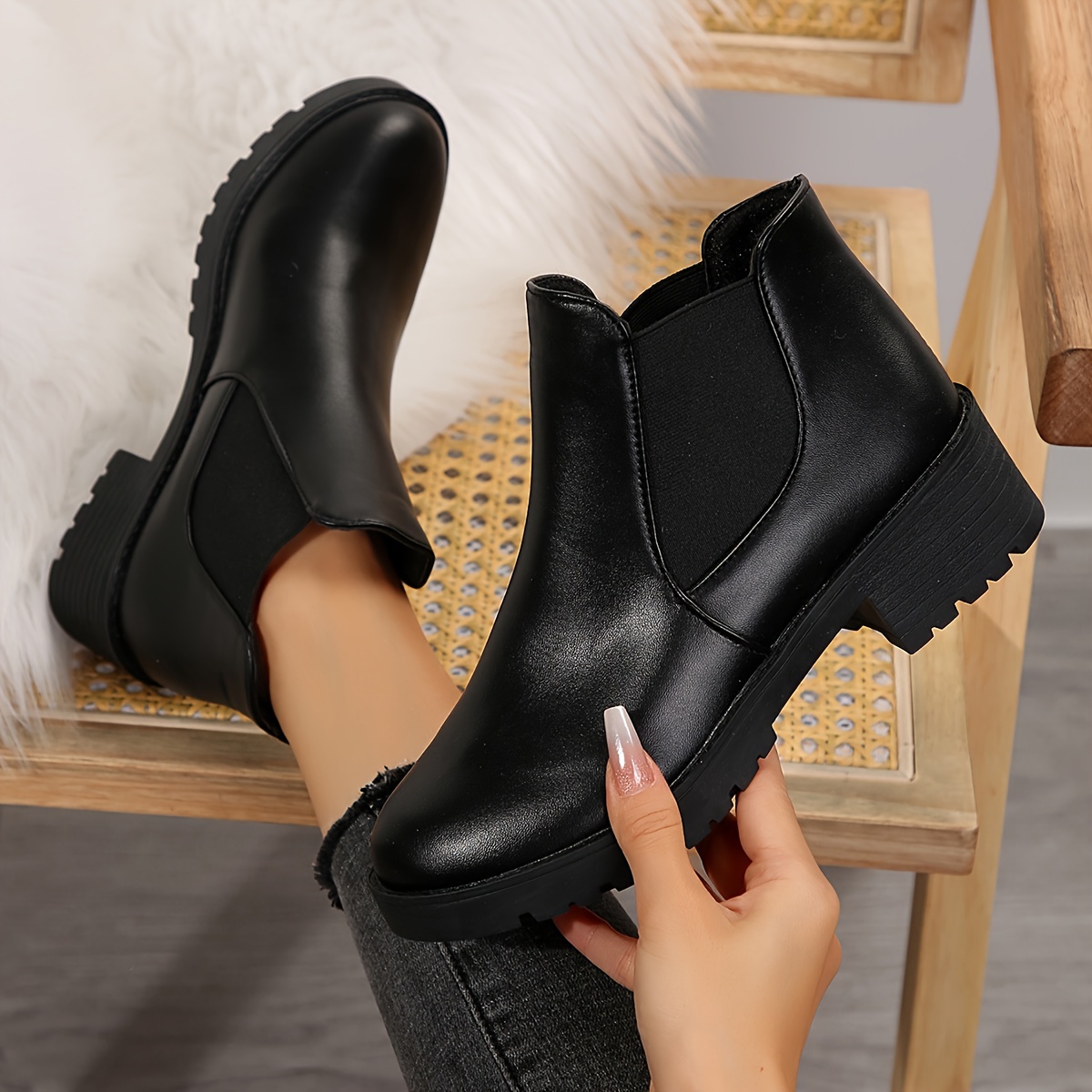 

Women's Classic Design Chelsea Boots, Versatile Chunky Low Heeled Short Boots, Fashion Slip On Ankle Boots
